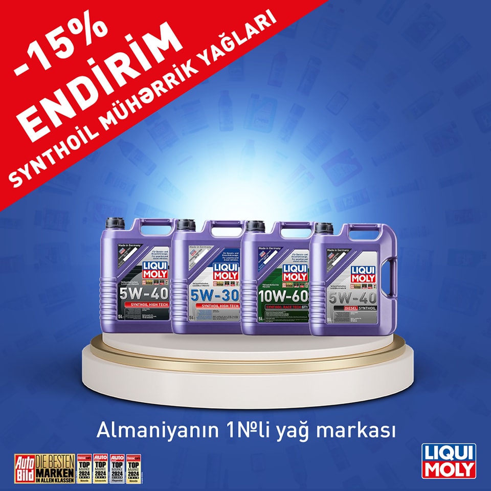 LIQUI MOLY-dən Yanvar Kampaniyası - SYNTHOIL seriyasından olan bütün mühərrik yağları 15% endirimlə 